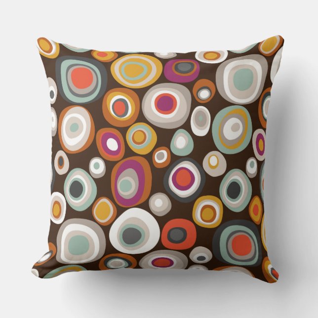 veneto boho spot chocolate throw pillow (Front)