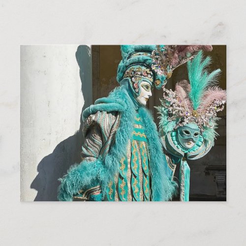 Venezia Carnivale Spectacular Feathered Man Postcard