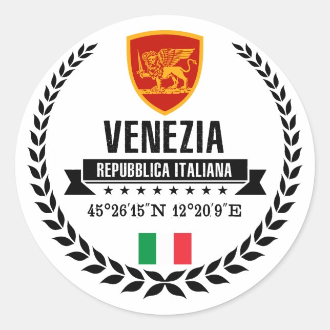Venezia Classic Round Sticker (Front)