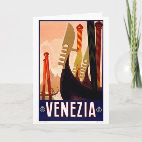 Venezia Gondola Vintage Travel Card