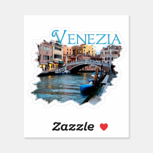 Venezia Italia Along the Canal Sticker