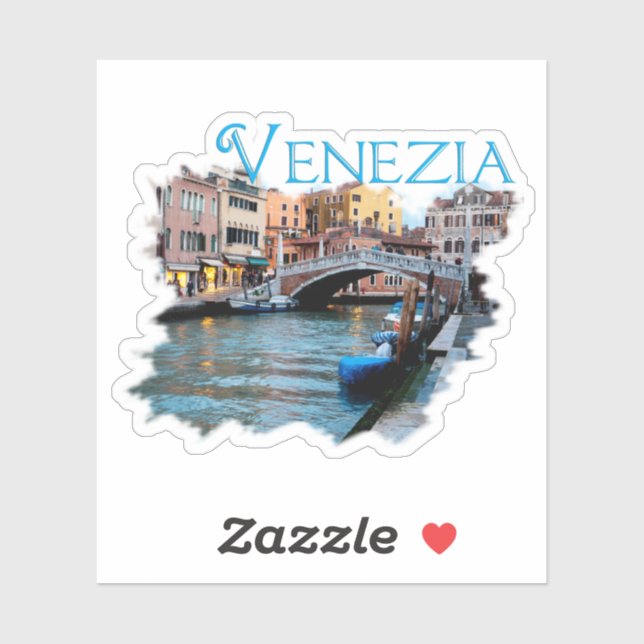 Venezia, Italia: Along the Canal Sticker (Sheet)