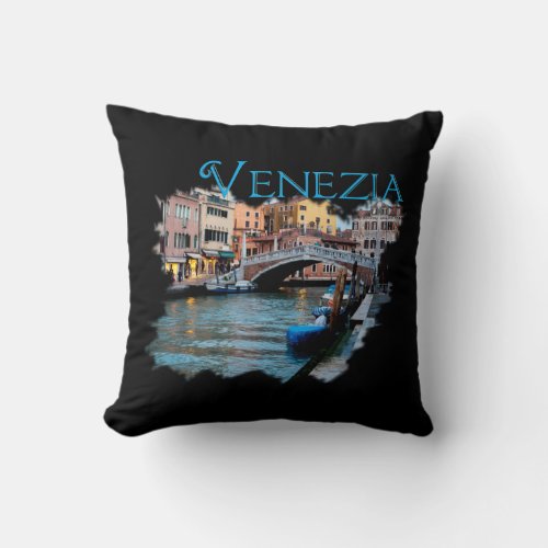 Venezia Italia Along the Canal Throw Pillow