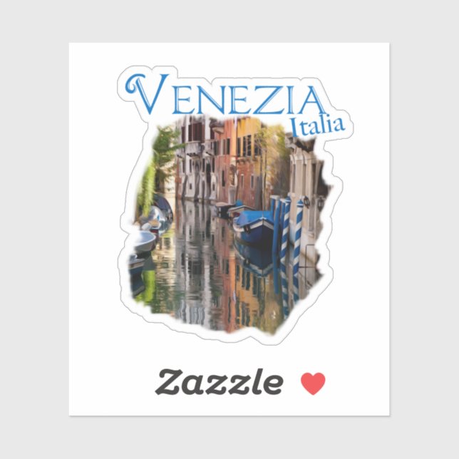 Venezia, Italia: Colourful Canal Sticker (Sheet)