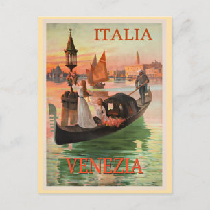 Venezia, Italia vintage travel poster, Postcard