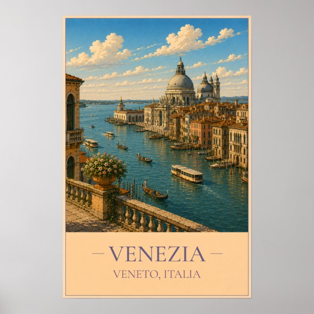 Venezia, Italy – Vintage Travel Poster (Front)