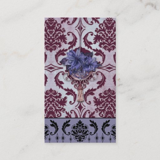 Customizable VENEZIA POINSETTIA in Plum and Purple Business Cards