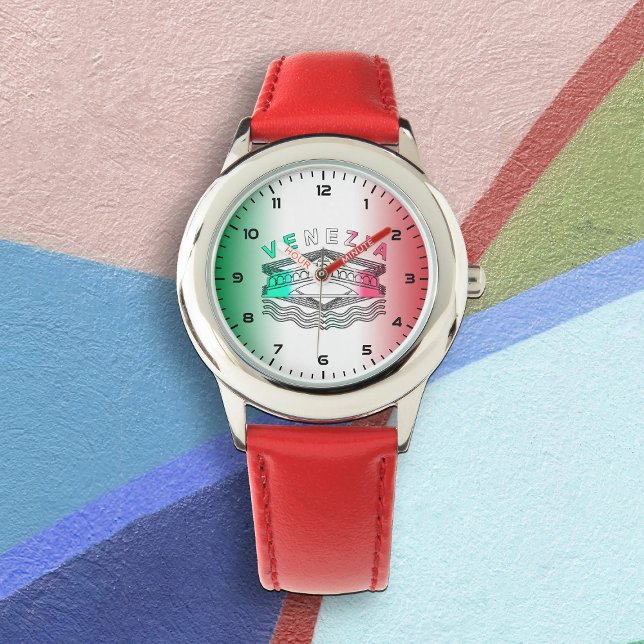Venezia Rialto Bold Lines kids Stainless Steel Red Watch (Creator Uploaded)