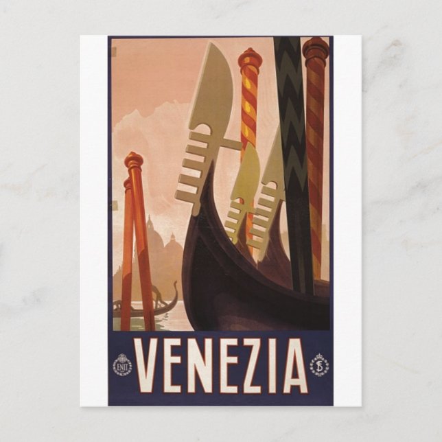 Venezia travel poster 1920 Venice, Italy Postcard (Front)