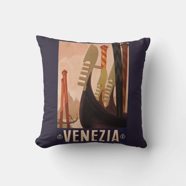 Venezia (Venice) Italy vintage travel pillow (Front)