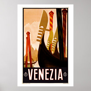 Venezia,Venice, Italy Vintage Travel Poster