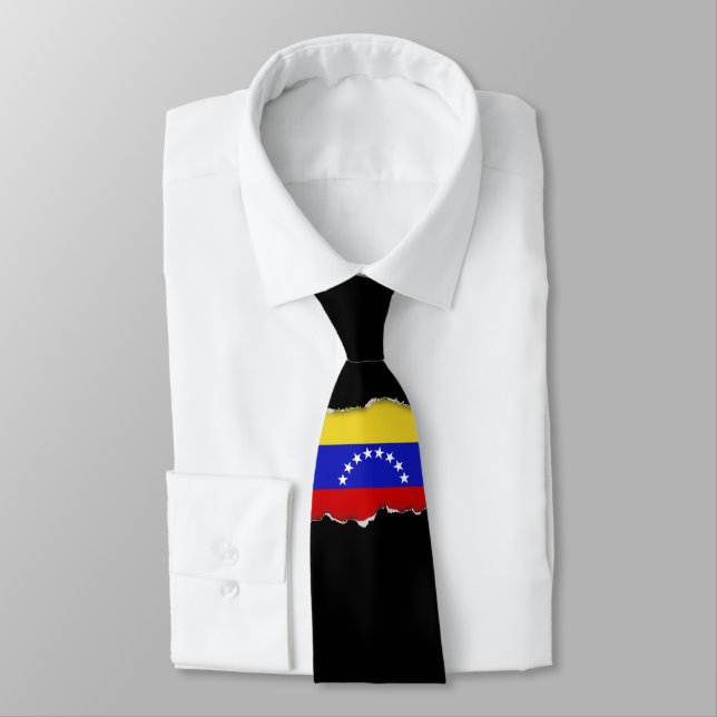 Venezuala Flag Neck Tie (Tied)