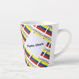 Venezuela and Venezuelan Flag Tiled Personalized Latte Mug