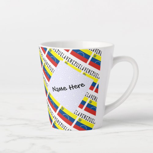 Venezuela and Venezuelan Flag Tiled Personalized  Latte Mug