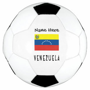 Venezuela and Venezuelan Flag with Your Name Socce Soccer Ball