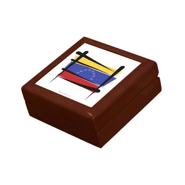 Venezuela Brush Flag Keepsake Box (Side)