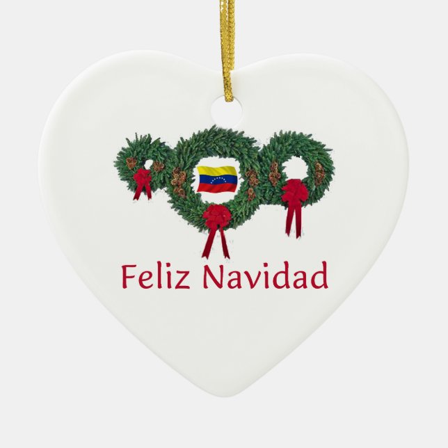 Venezuela Christmas 2 Ceramic Ornament (Front)