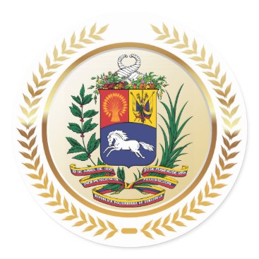 Venezuela Coat of Arms Classic Round Sticker Venezuela Coat of Arms Classic Round Sticker