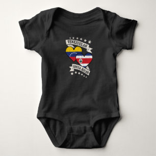 Venezuela Costa Rican Heart Flags Venezuela Costa  Baby Bodysuit