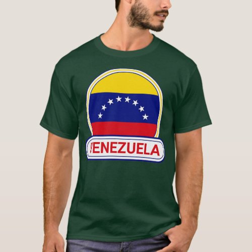 Venezuela Country Badge Venezuela Flag T_Shirt