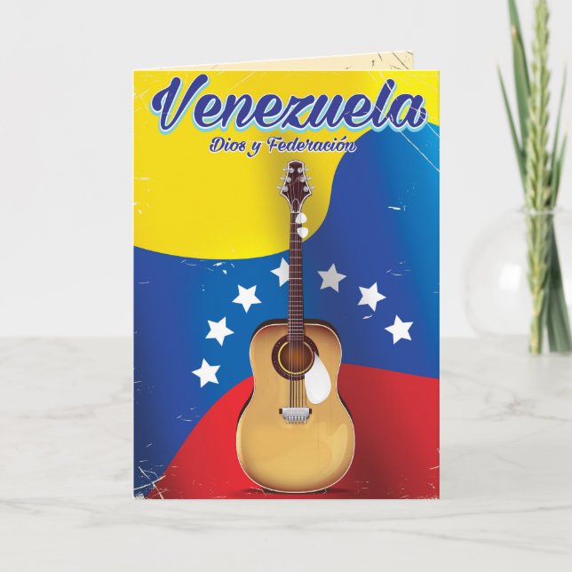 Venezuela Dios y Federación Travel poster Holiday Card (Front)