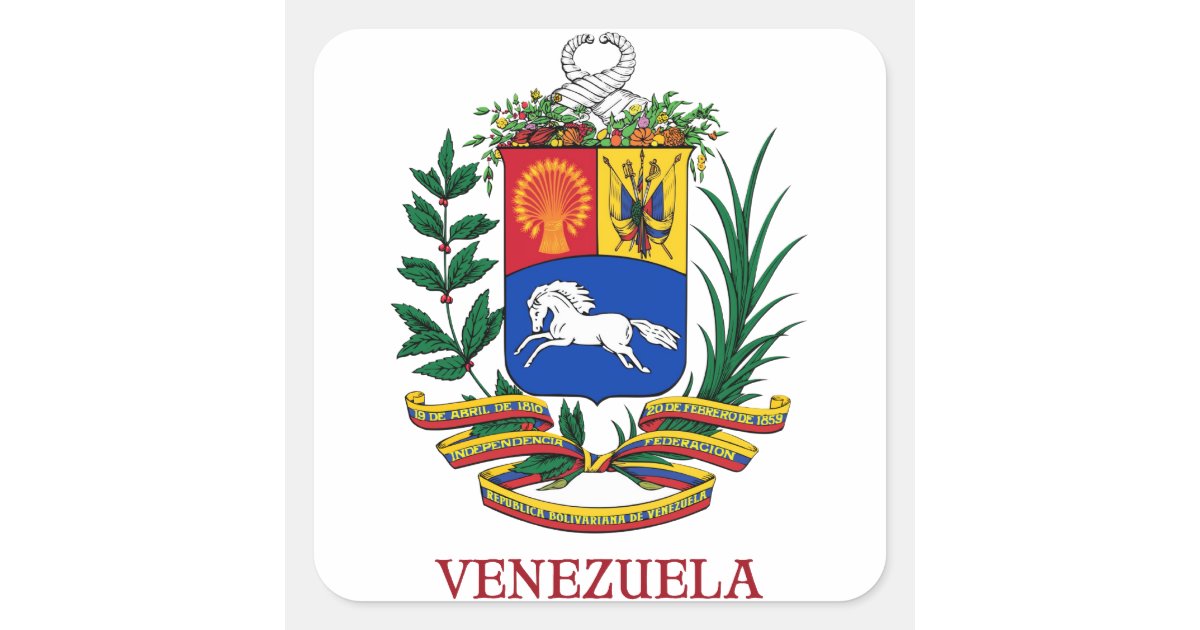 VENEZUELA - emblem/coat of arms/flag/symbol Square Sticker ...