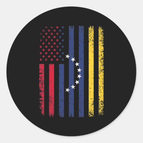 Venezuela Flag 4th of July USA Venezuelan Flag  Classic Round Sticker