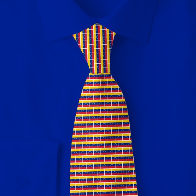 Venezuela Flag Brick Pattern Neck Tie (Creator Uploaded)