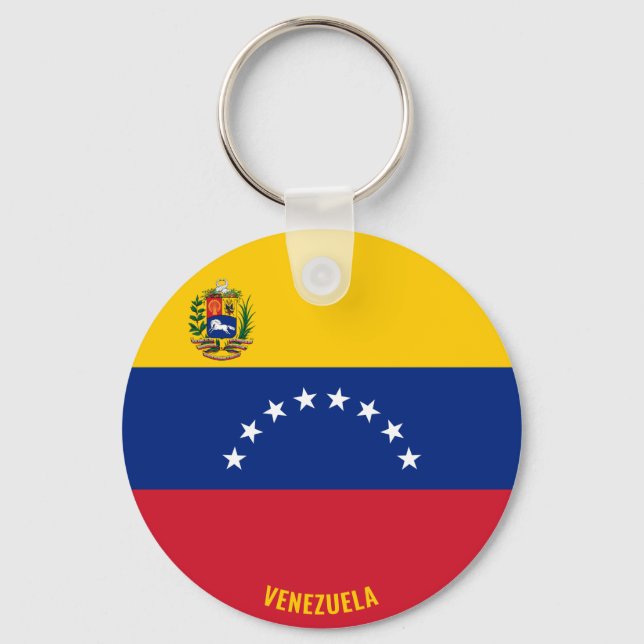 Venezuela Flag Charming Patriotic Keychain (Front)