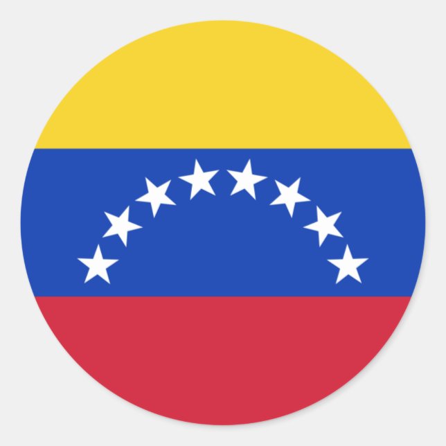 Venezuela flag classic round sticker (Front)