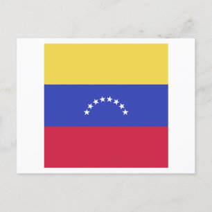 Venezuela Flag Emblem Announcement Postcard