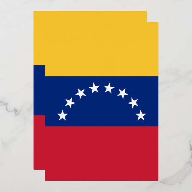 Venezuela flag foil invitation (Front/Back)