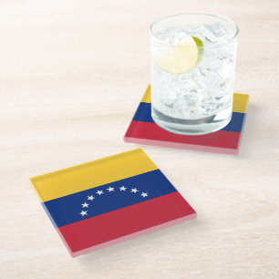 Venezuela flag glass coaster