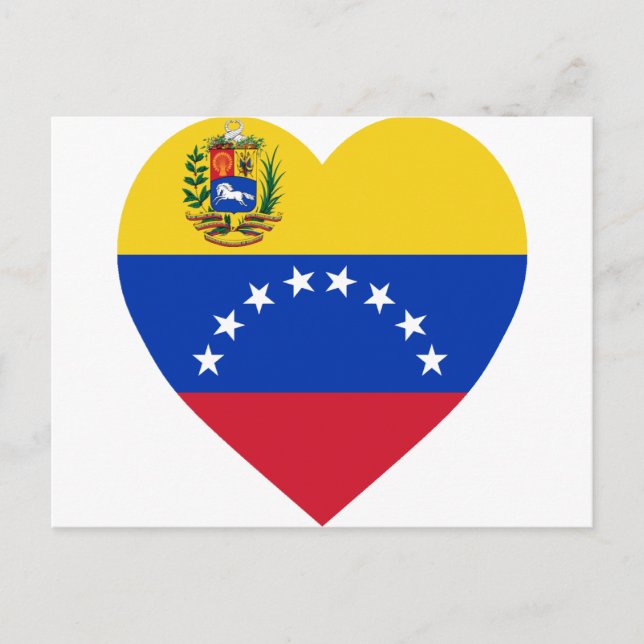 Venezuela Flag Heart Postcard (Front)