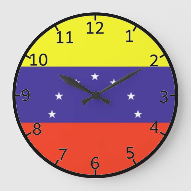 Venezuela Flag Large Clock (Front)