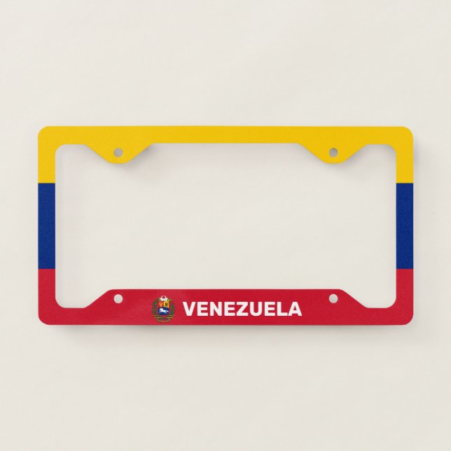 Venezuela Flag License Plate Frame (Front)