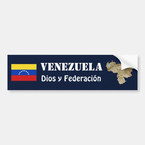 Venezuela Flag  Map Bumper Sticker
