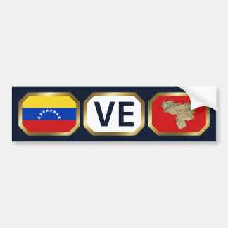 Venezuela Flag Map Code Bumper Sticker