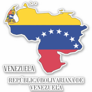 Venezuela Flag Map Sticker