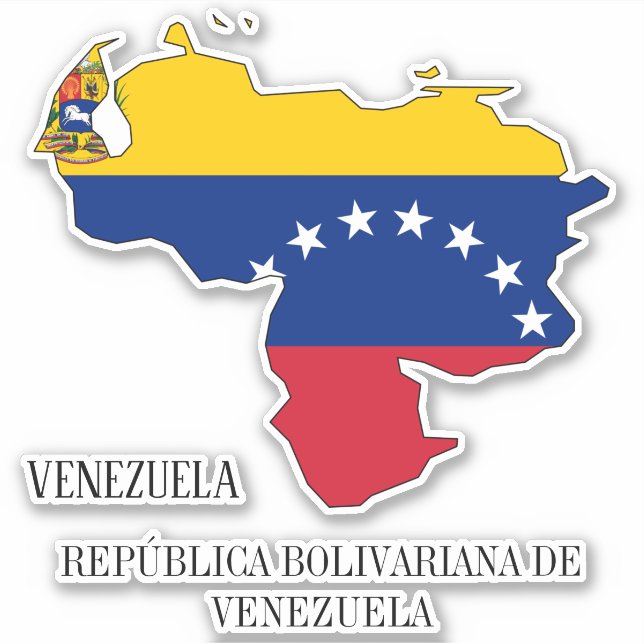 Venezuela Flag Map Sticker (Front)