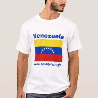Venezuela Flag + Map + Text T-Shirt