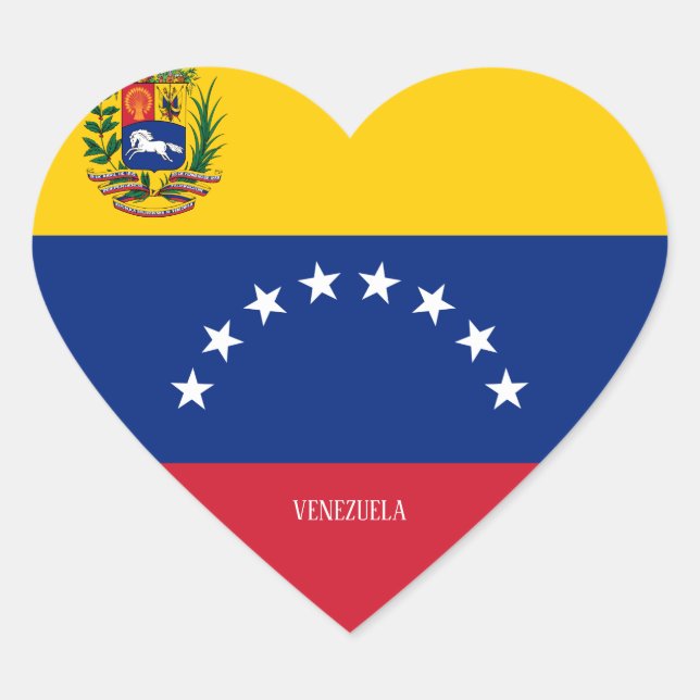 Venezuela Flag Patriotic Heart Sticker (Front)