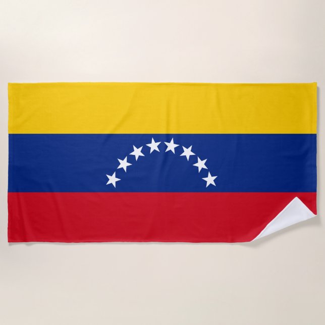 Venezuela flag patriotic Venezuelans Beach Towel (Front)
