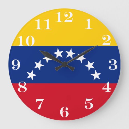 Venezuela flag patriotic Venezuelans Large Clock