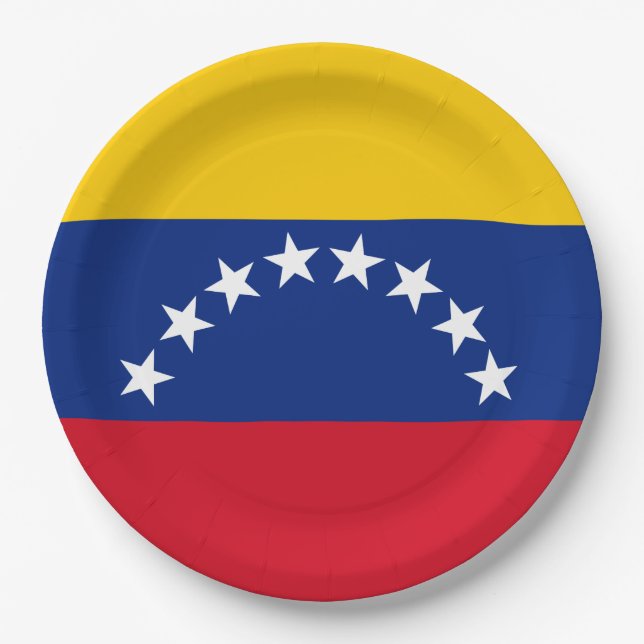 Venezuela flag patriotic Venezuelans Paper Plates (Front)