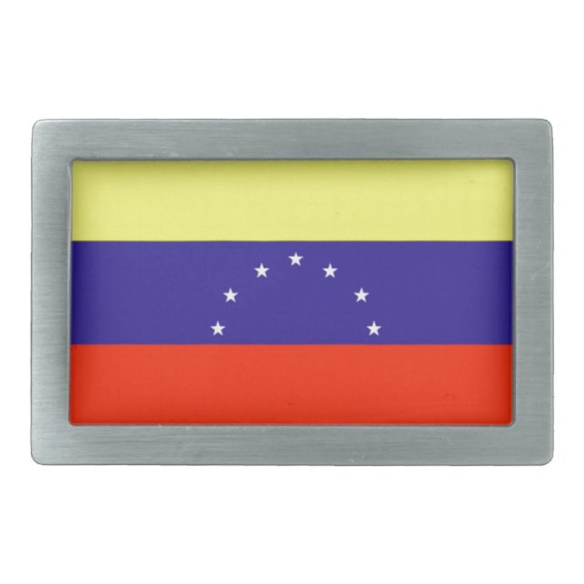 Venezuela Flag Rectangular Belt Buckle (Front)