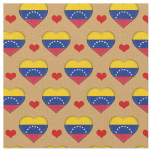 Venezuela Flag Red Heart fashion Fabric/Venezuela Fabric