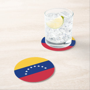 Venezuela flag round paper coaster