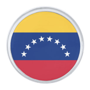 Venezuela flag silver finish lapel pin