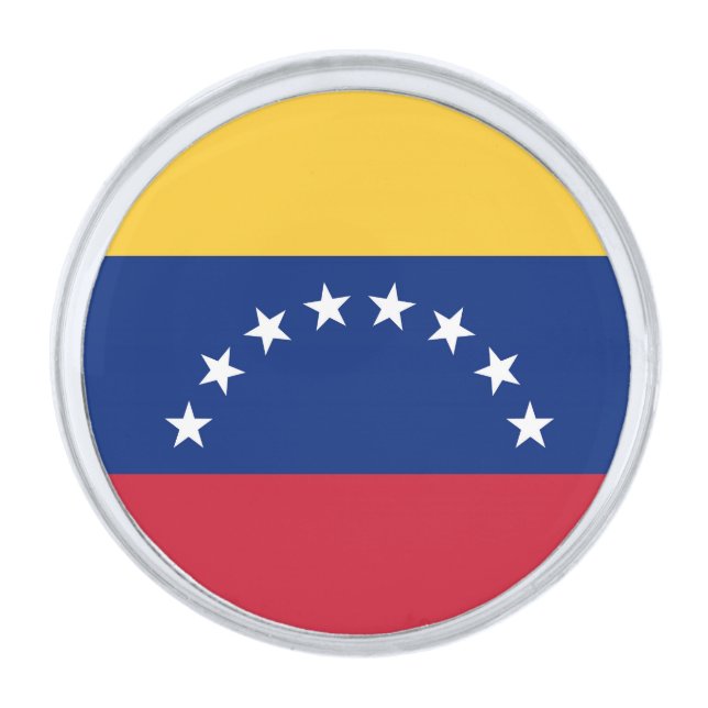 Venezuela flag silver finish lapel pin (Front)